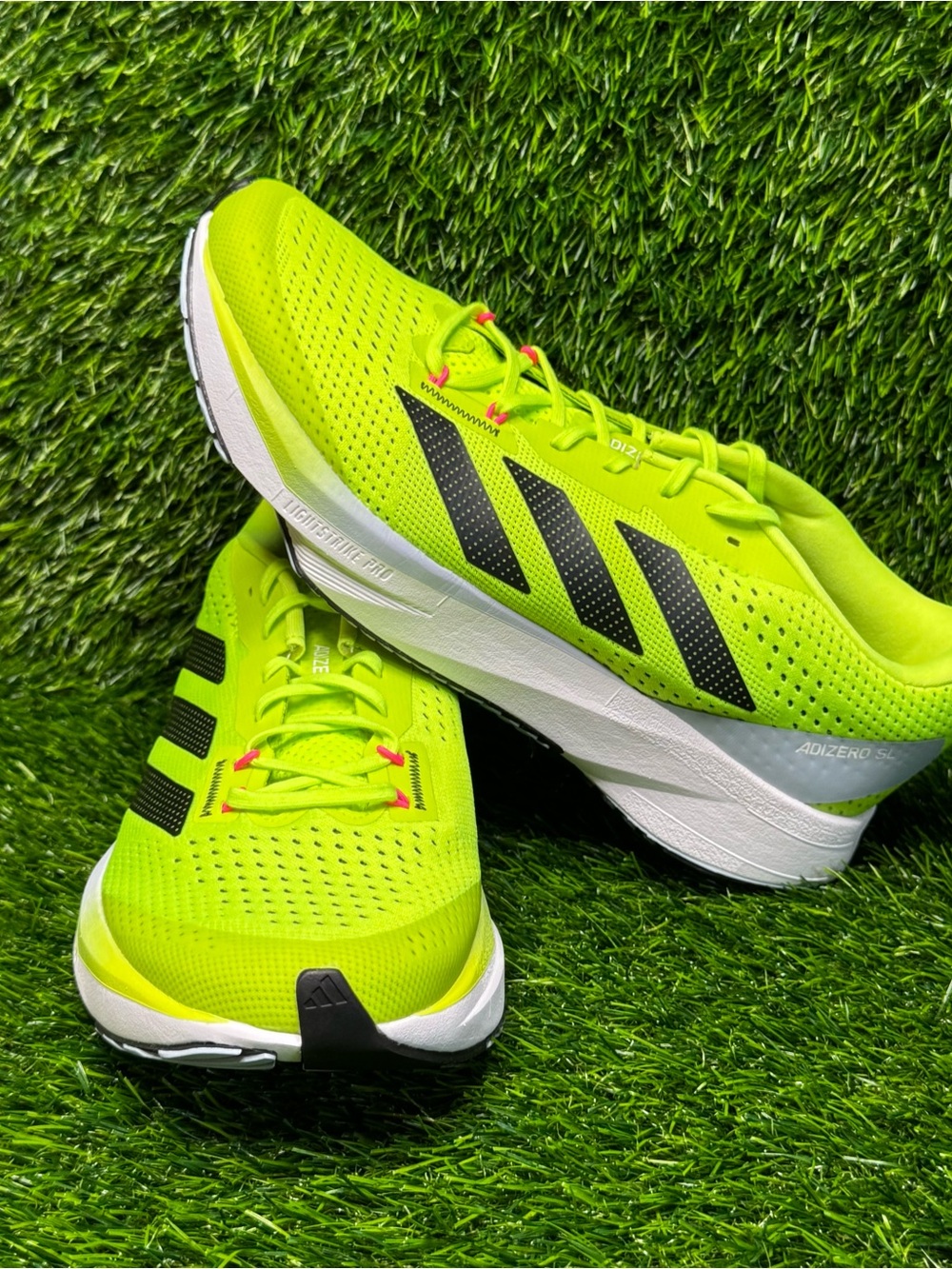 Size 7.5 - Mens Adidas Adizero SL Lime Green Running Shoes - HQ7231